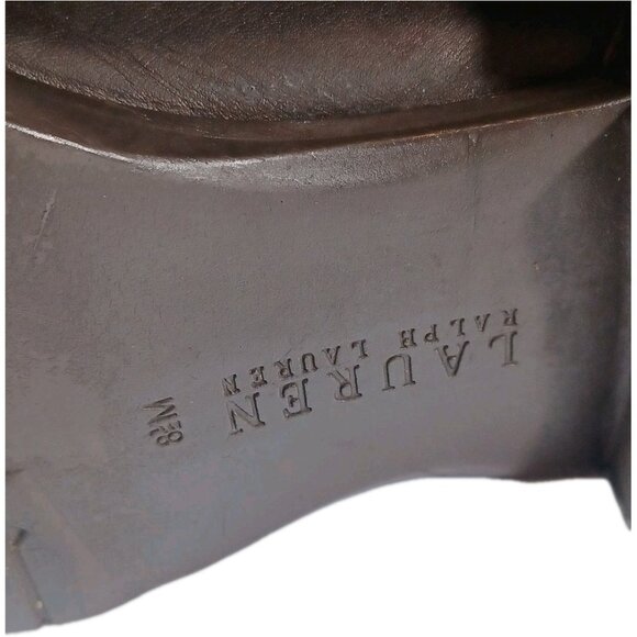 Ralph Lauren Womens 8.5 Sulita Brown Leather Equestrian Harness Riding Boots - Picture 9 of 9